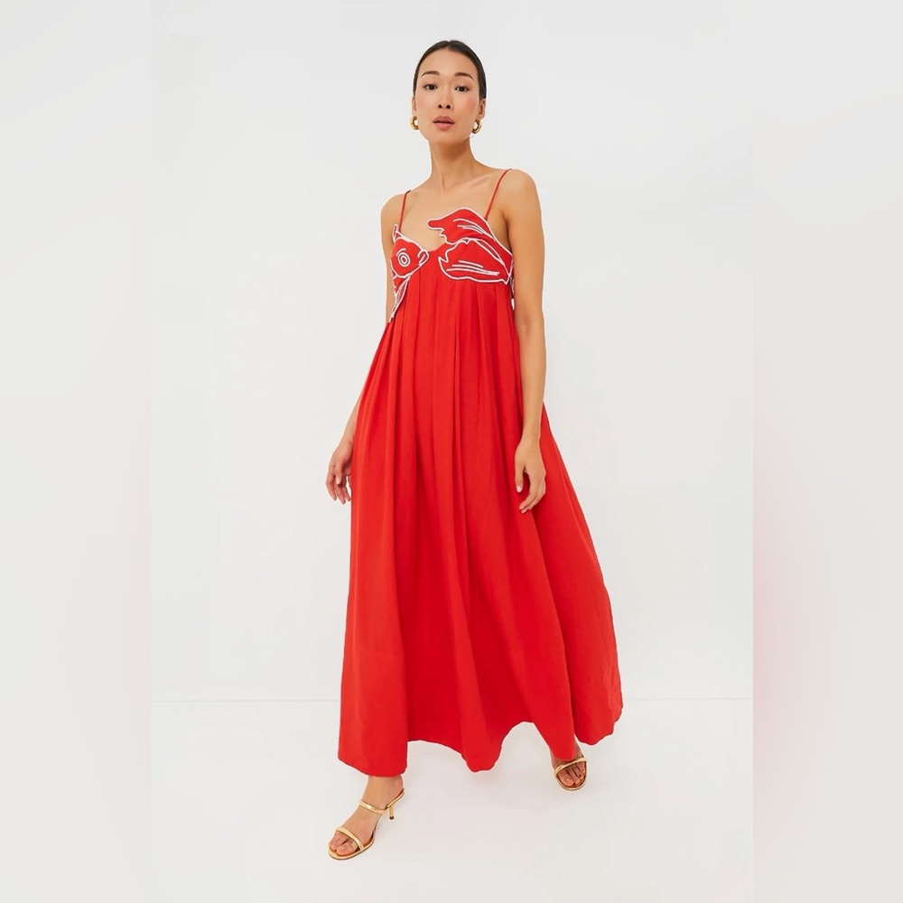 Farm rio koi fish red dress size XS